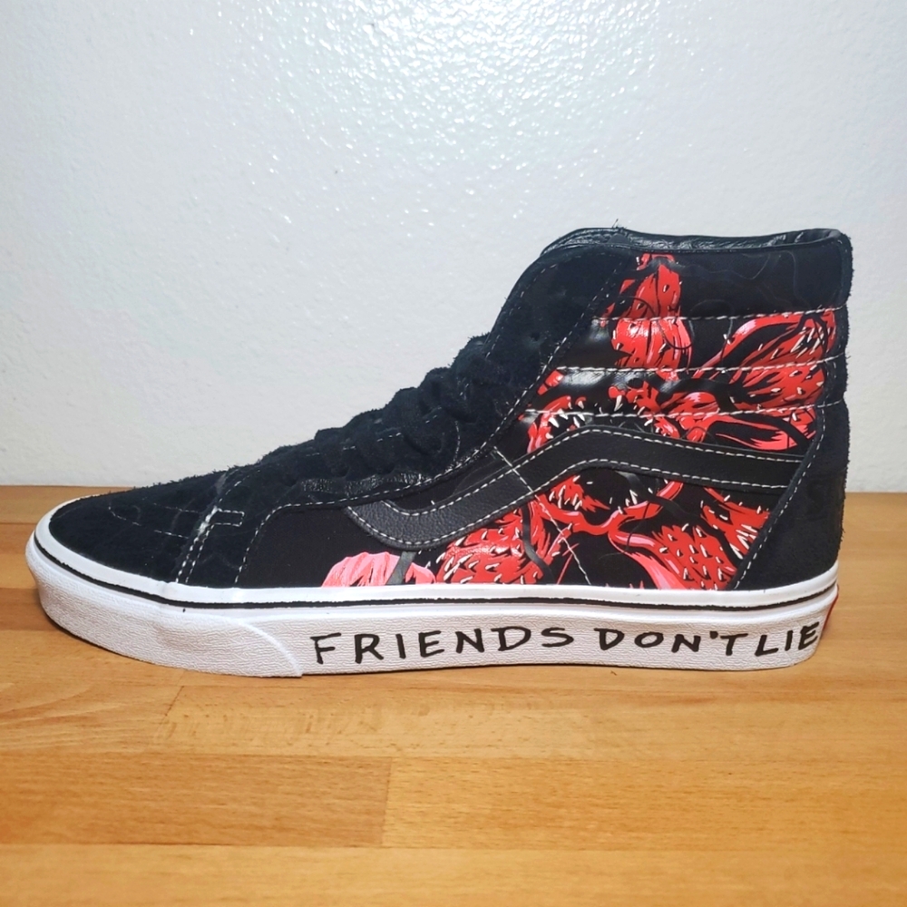 VANS Stranger Things x Sk8-Hi Reissue Upside Down Sneakers Black Shoes Red Rare